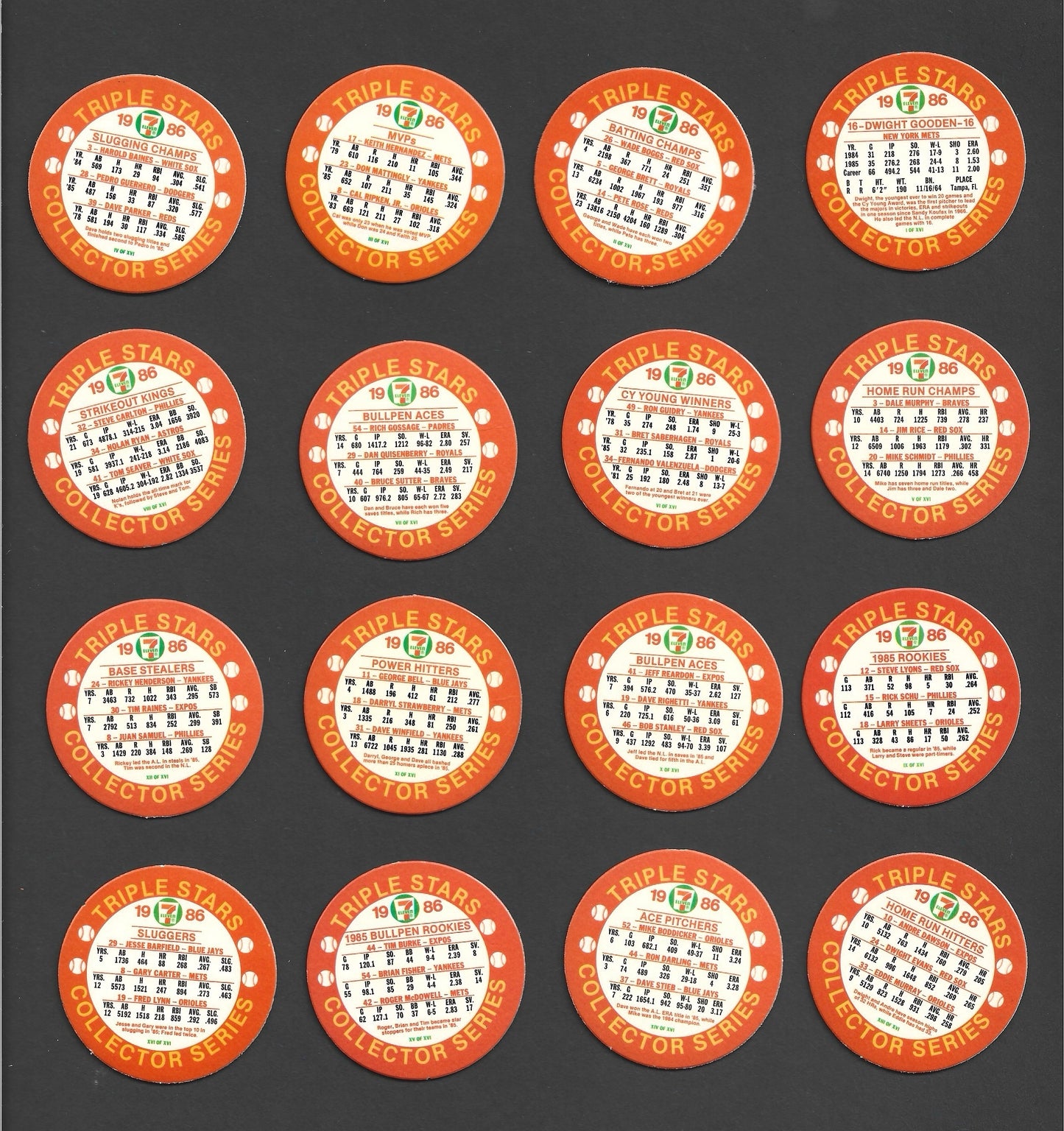 1986 7-11 Slurpee Eastern Region Coins Complete Set 1-16 + Extra Lot of 11 Coins