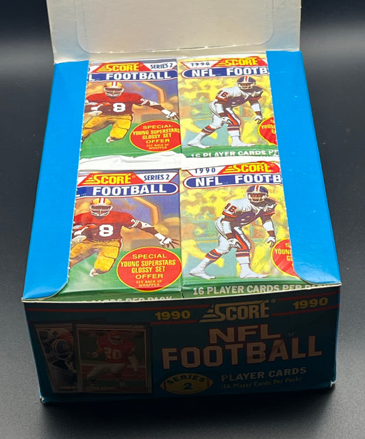 1990 SCORE NFL Football Series 2 Unopened Wax Box 36 Sealed Packs
