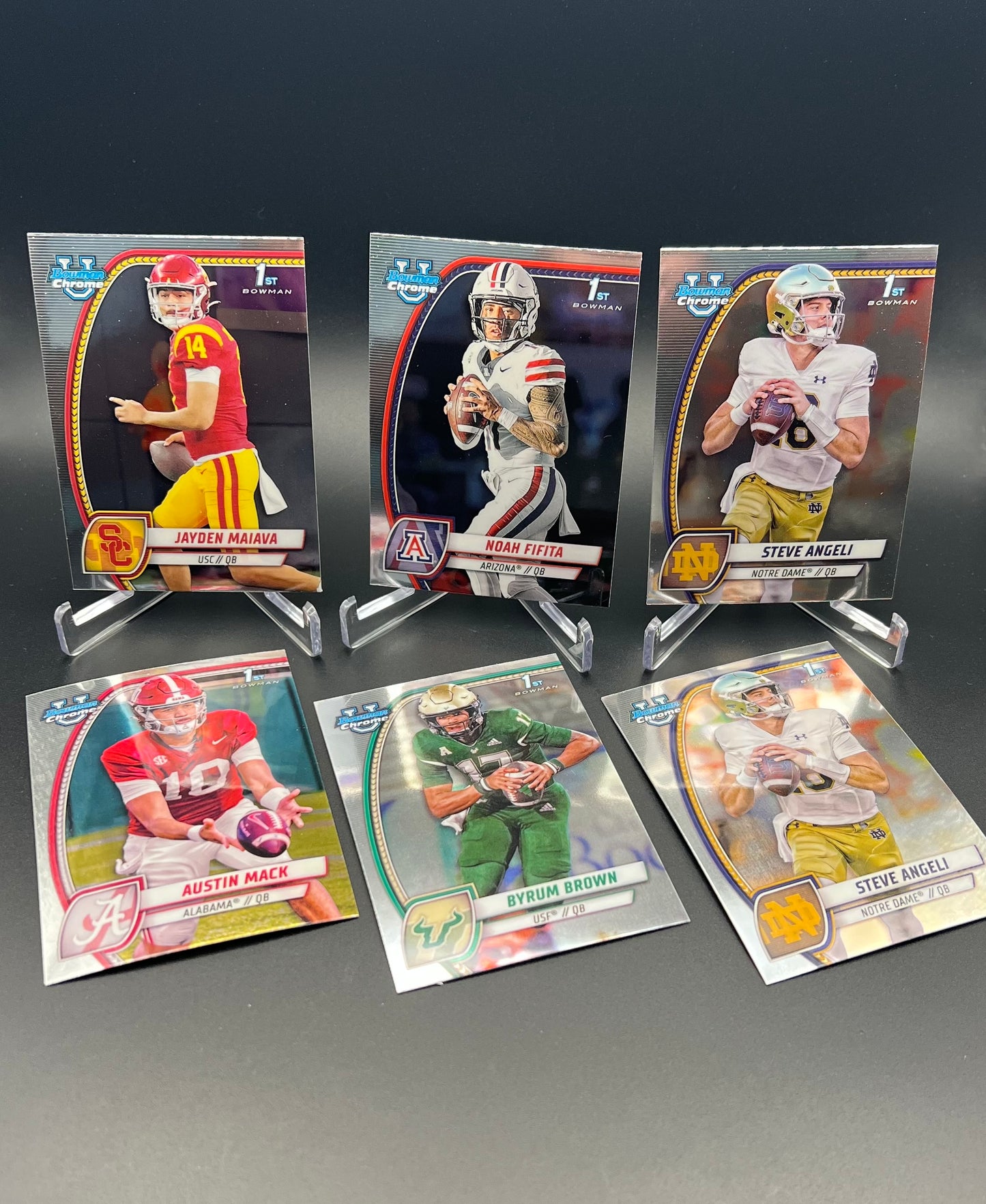 NCAA Football Prospect Card Lot: 2023-2025 Bowman and 2025 Prizm - 122 Cards