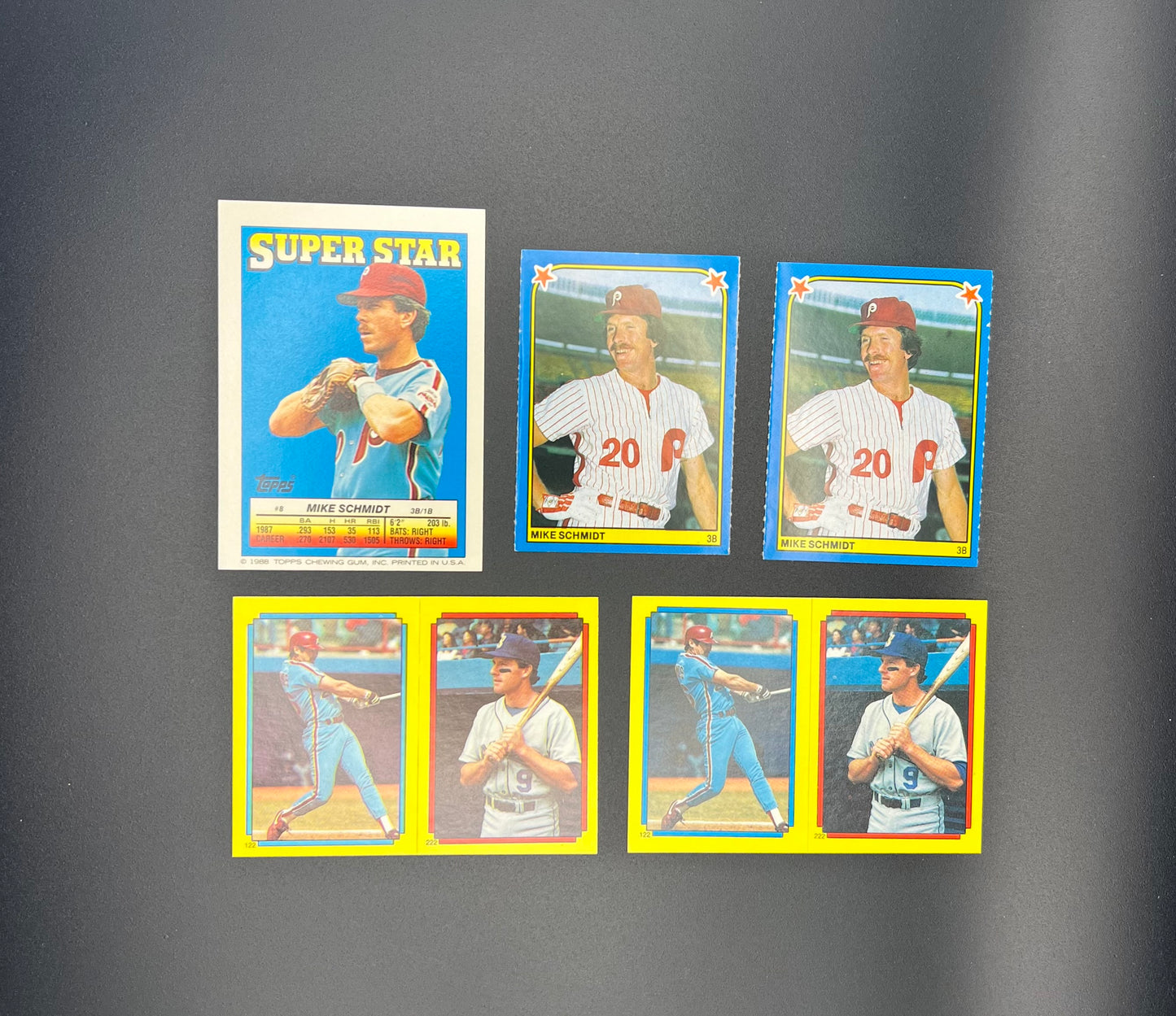 MIKE SCHMIDT 36-CARD LOT – PHILADELPHIA PHILLIES 1988 TOPPS/DONRUSS/FLEER HOF