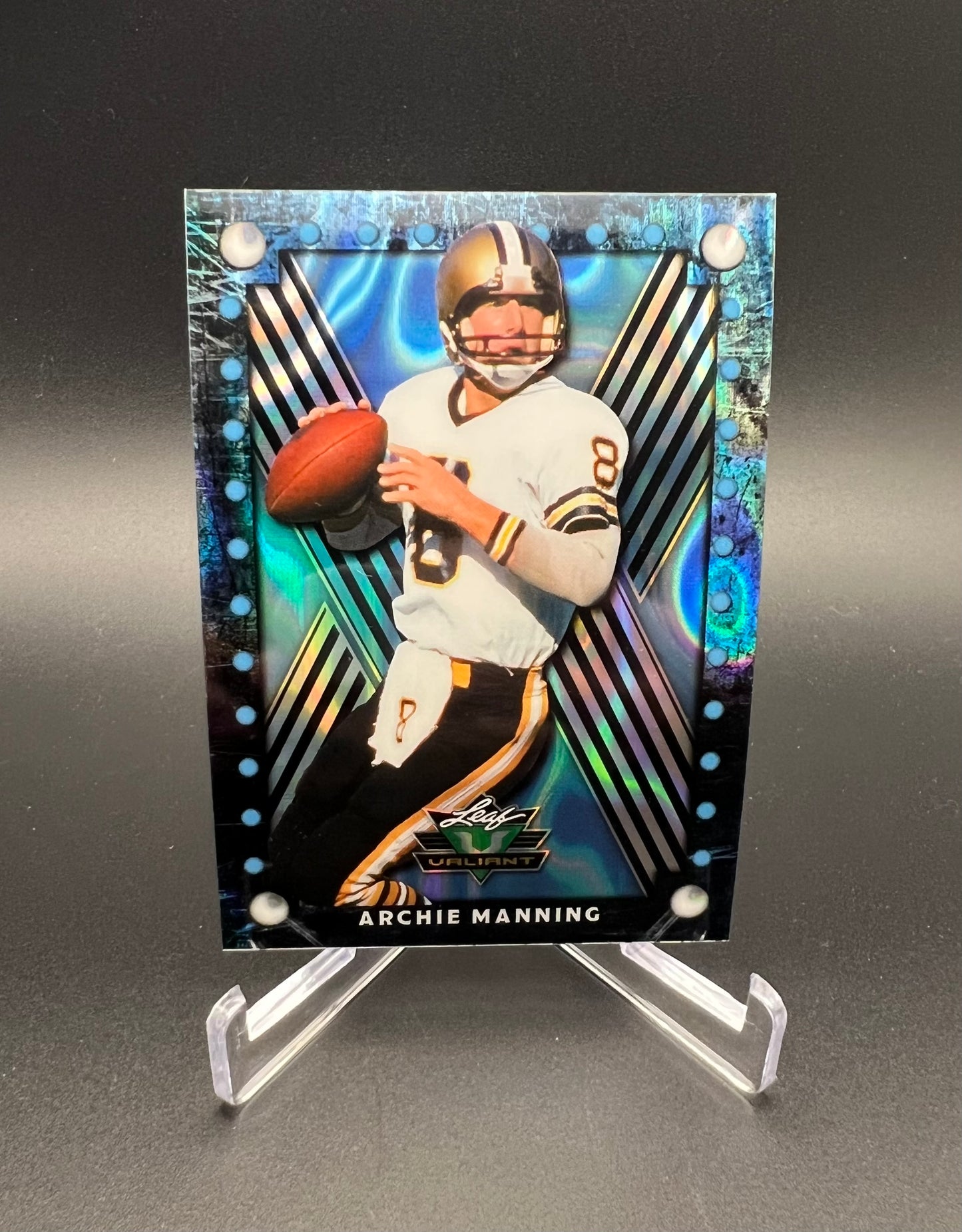 2025 Leaf Valiant Lava Blue #VB-10 Archie Manning 1/1 New Orleans Saints