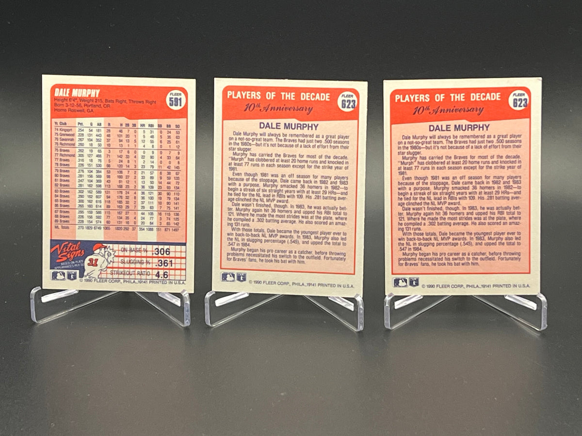 DALE MURPHY 24-CARD LOT – 1985-1990 TOPPS, FLEER, DONRUSS – ATLANTA BRAVES