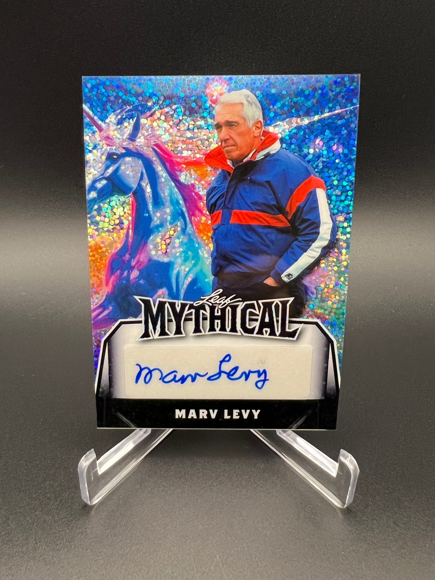 Marv Levy 2025 Leaf Eclectic Mythical Auto 1/1 Buffalo Bills HOF