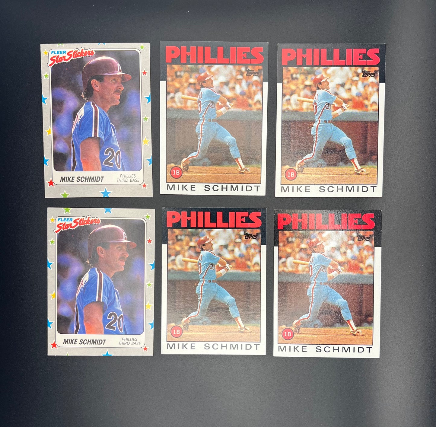 MIKE SCHMIDT 36-CARD LOT – PHILADELPHIA PHILLIES 1988 TOPPS/DONRUSS/FLEER HOF