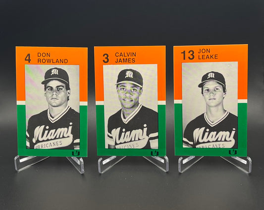 1985 NCAA World Series Champions Miami Hurricanes Police Card Set
