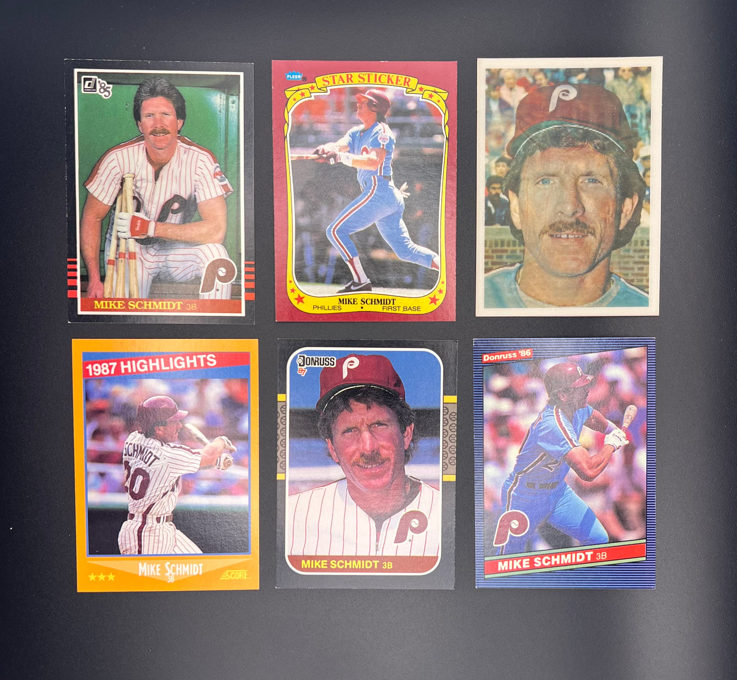 MIKE SCHMIDT 36-CARD LOT – PHILADELPHIA PHILLIES 1988 TOPPS/DONRUSS/FLEER HOF