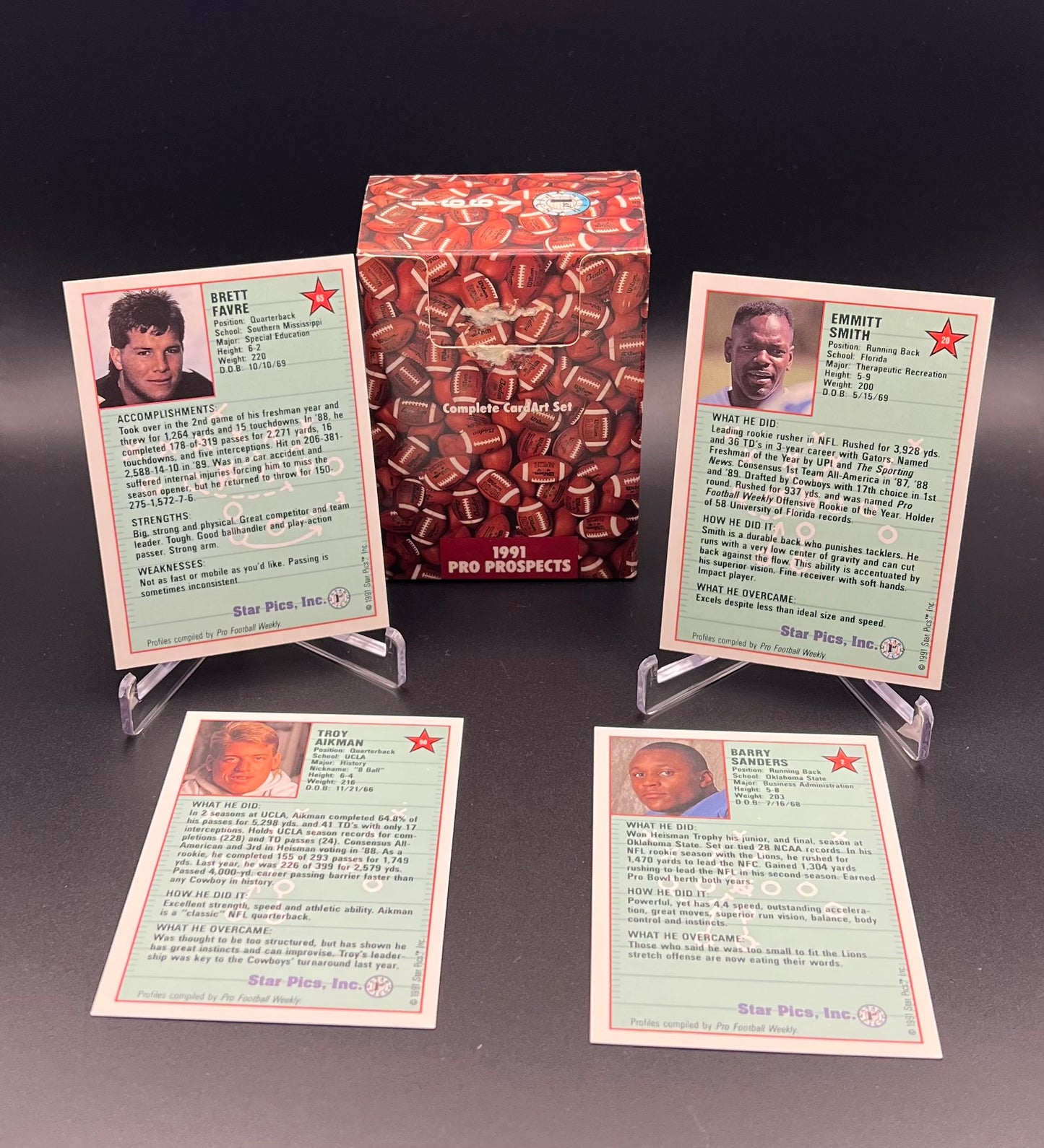 1991 NFL Prospects Sets — 1991 Star Pics Football Draft Picks — Factory Set + 1991 Classic Football Draft Picks — Complete Set COA
