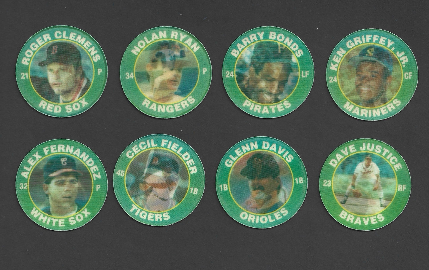 1991 7-11 Slurpee Score Coins Griffey Jr, Bonds, Clemens, Ryan, Justice and Others
