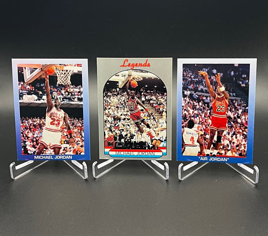 Michael Jordan 1989-90 Living Legend Silver Promo + All-Sports Superstars Series 1 & 2 Card Lot Chicago Bulls