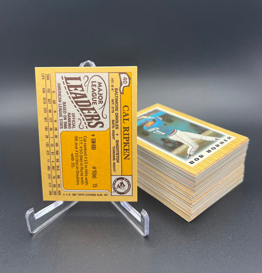 1987 Topps Baseball MINI Leaders Complete Set 1-77