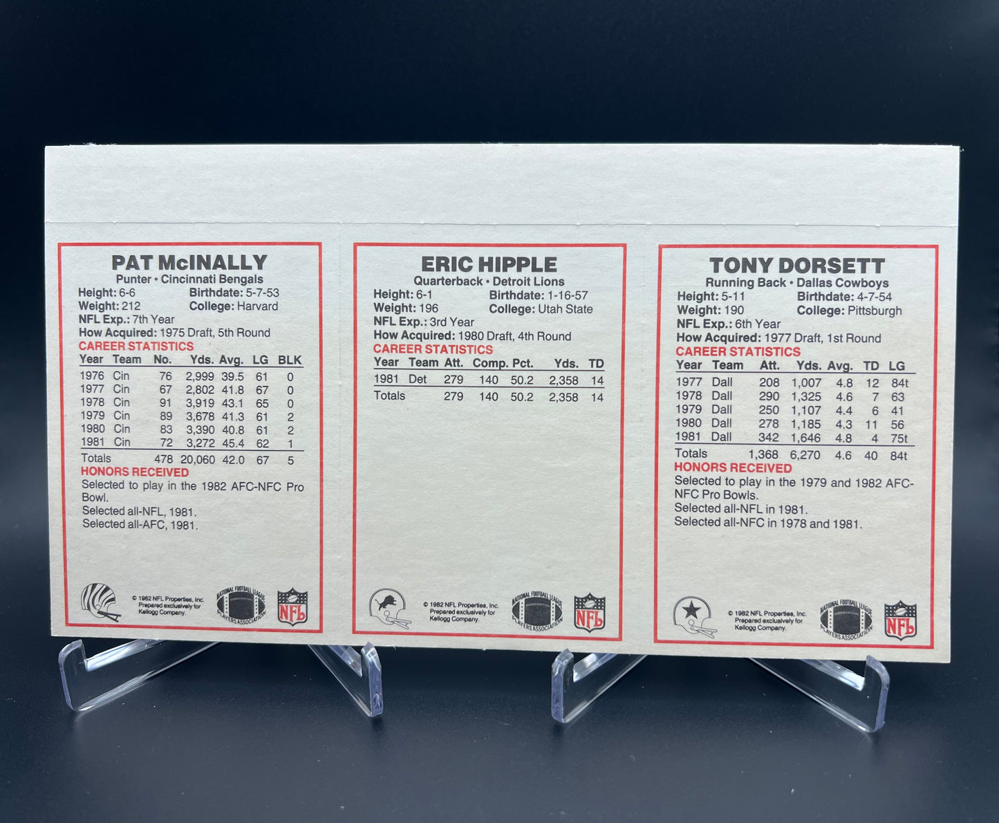 1982 Kellogg's Raisin Bran - NFL Football Set Of Complete Panels