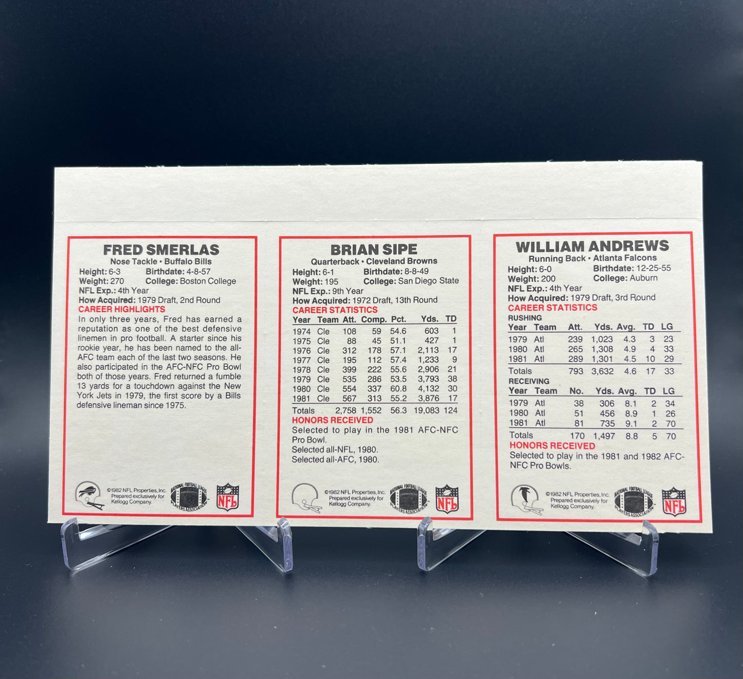1982 Kellogg's Raisin Bran - NFL Football Set Of Complete Panels
