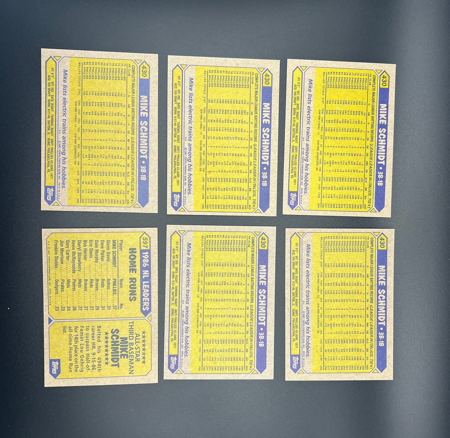 MIKE SCHMIDT 36-CARD LOT – PHILADELPHIA PHILLIES 1988 TOPPS/DONRUSS/FLEER HOF