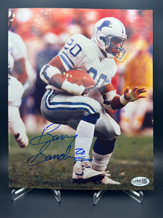 Barry Sanders Signed 8x10 Photo - JSA COA - NFL Detroit Lions HOF
