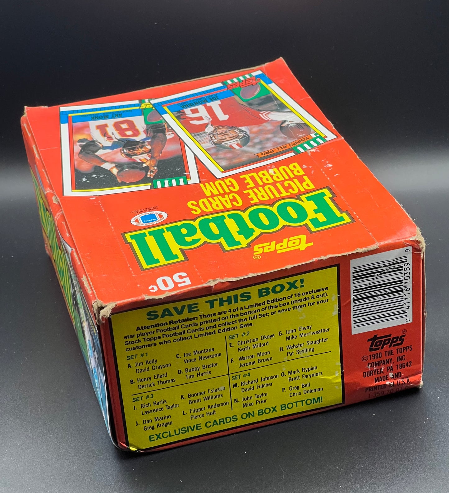 1990 Topps Football Wax Box