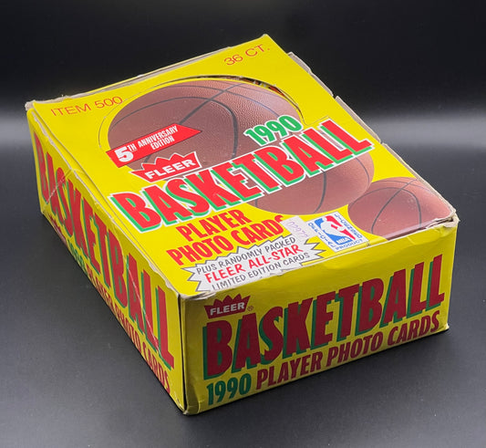 1990 Fleer Basketball Wax Box – 36 Packs | Michael Jordan, Pippen, Magic & More