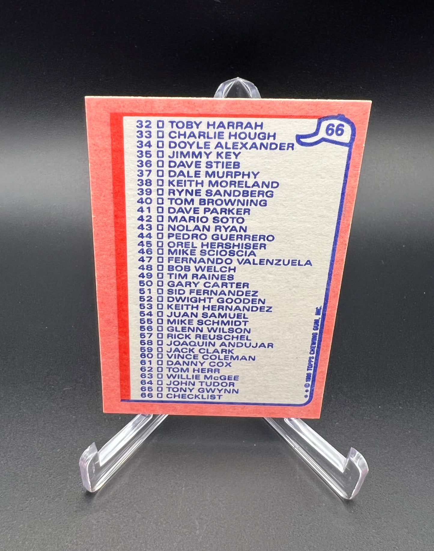 1986 Topps Mini Baseball Set Cards #1–66