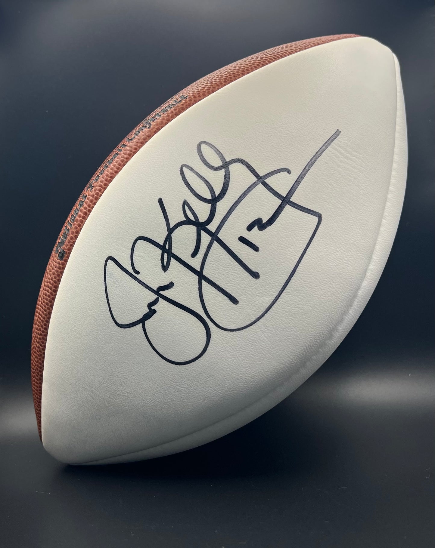 Jim Kelly Autographed Wilson NFL White Panel Football & 8x10 Photo — JSA Certified HOF Buffalo Bills