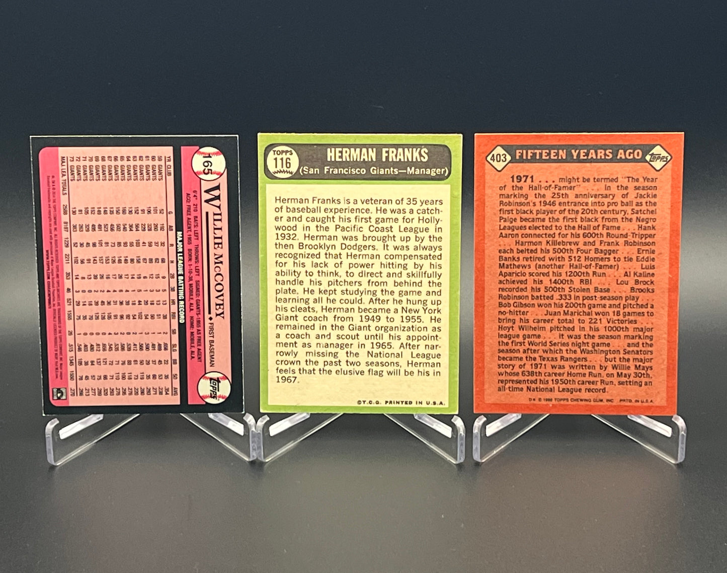 1960s San Francisco Giants Candlestick Park Rain Check Tickets (3) + Willie Mays & McCovey Cards