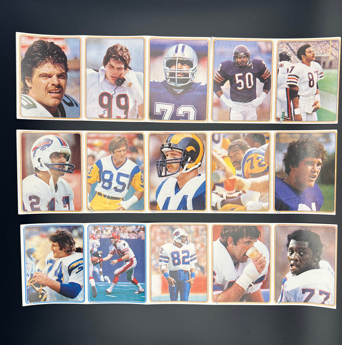 1983 Topps Football Album Stickers Box 35 Stickers Lawrence Taylor, Riggins