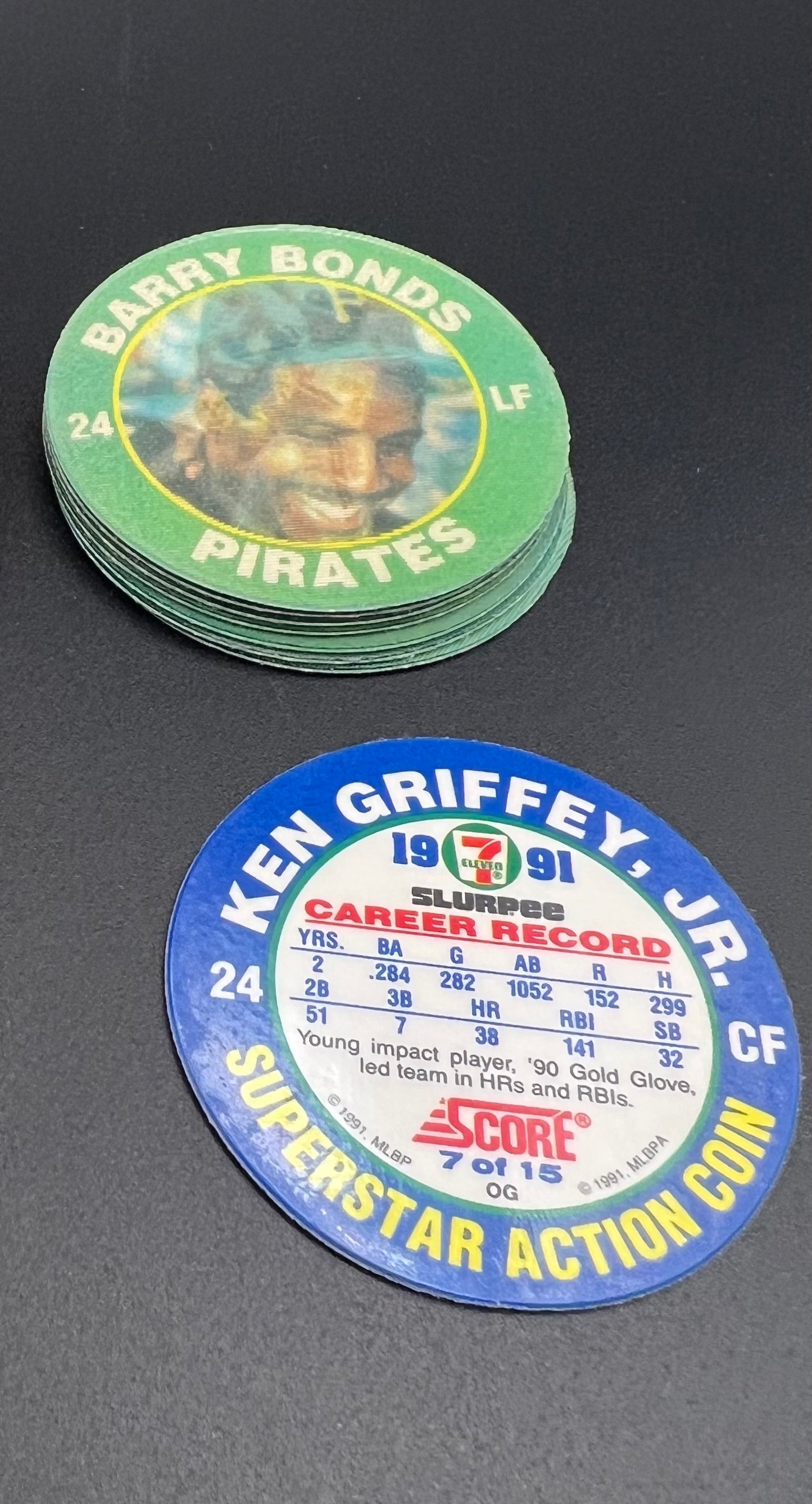 1991 7-11 Slurpee Score Coins Griffey Jr, Bonds, Clemens, Ryan, Justice and Others