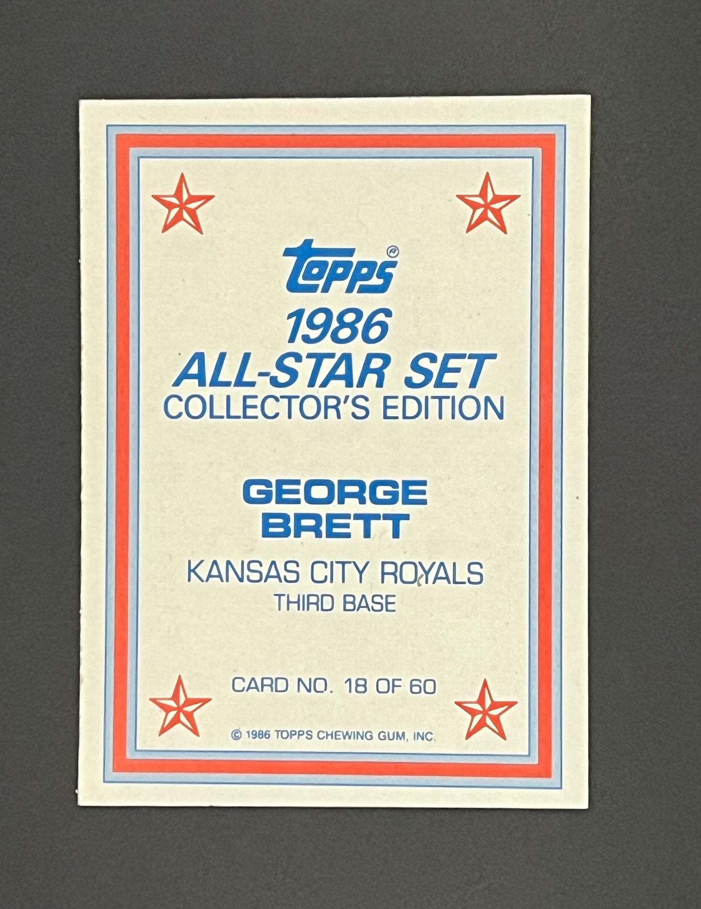 1986 - 1987 - 1988 Topps Baseball All-Star Set Collector's Edition