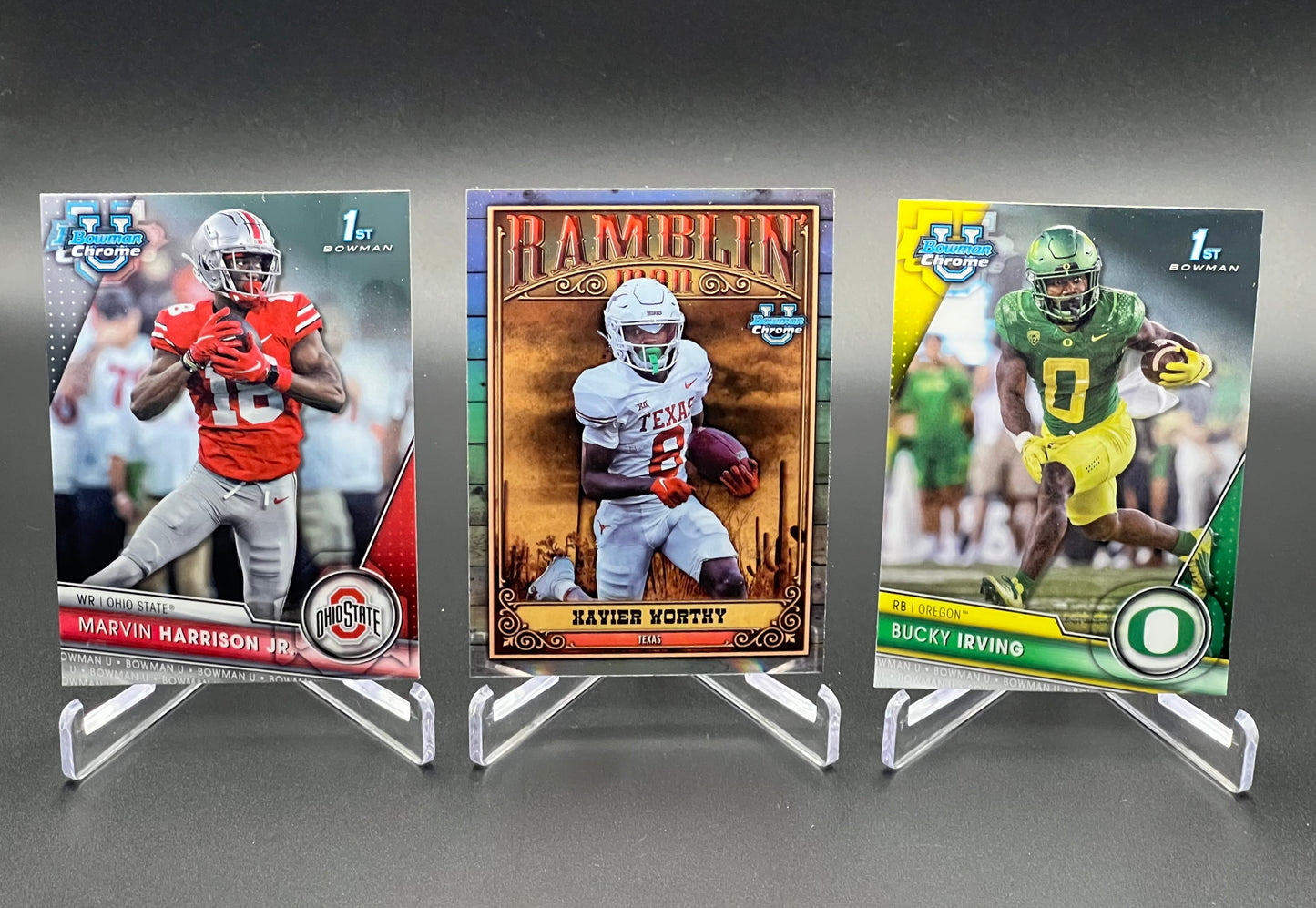 Celebrate the 2026 NFL draft with future NFL prospects from 2023 Bowman Chrome