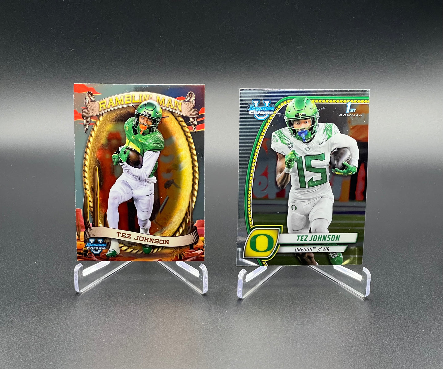 Celebrate the 2026 NFL draft with current NFL players from 2024 Bowman Chrome U